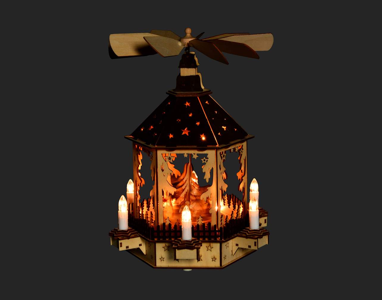 LED Candle Pyramid with Music Box