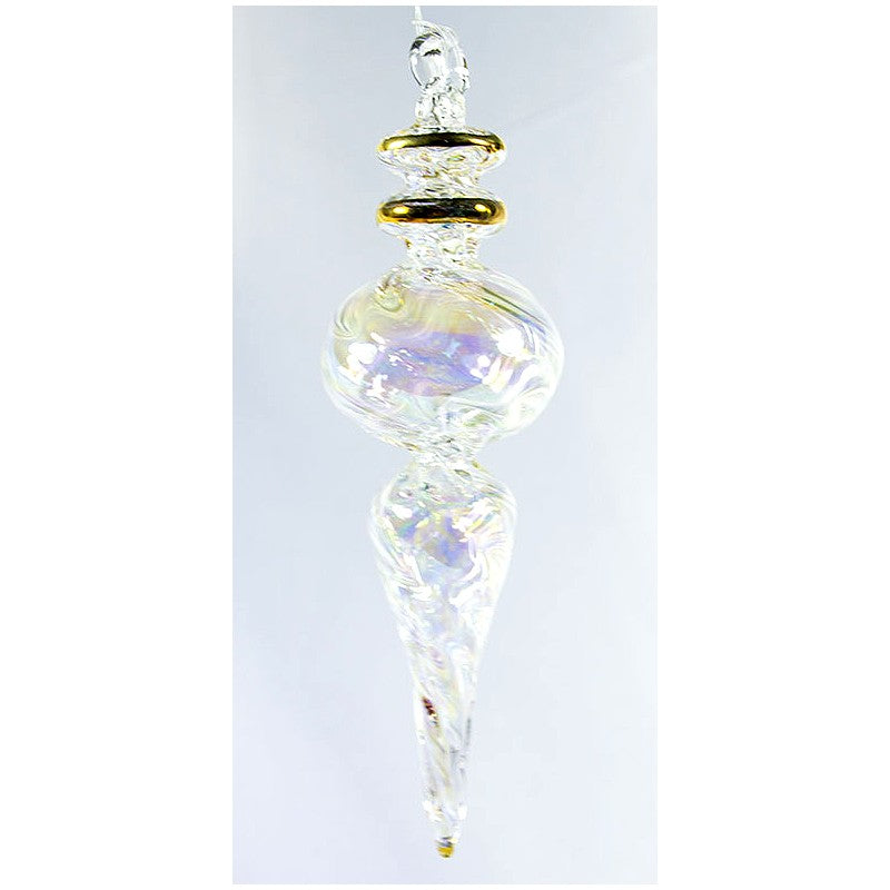 Clear Crystal with gold Christmas tree double point.