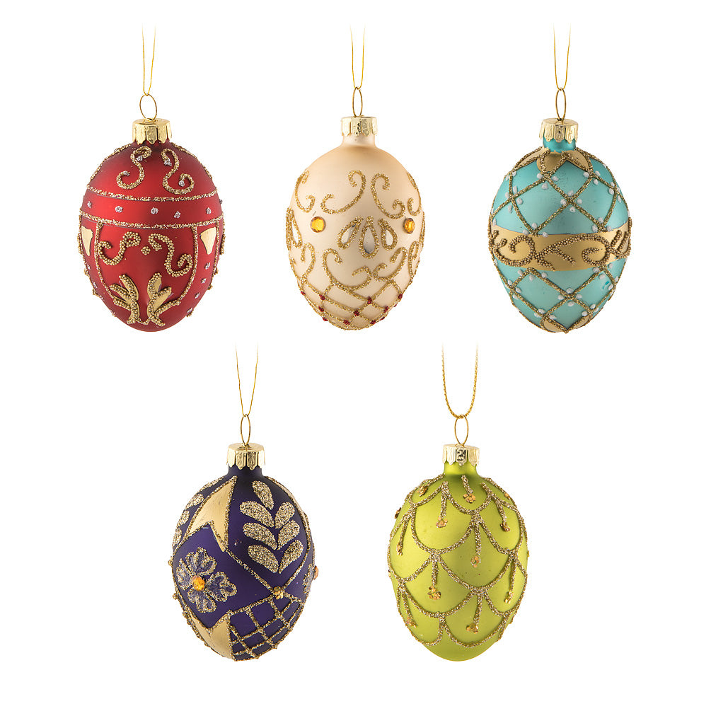 Egg-Stravagant Ornate Glass Ornament Sets
