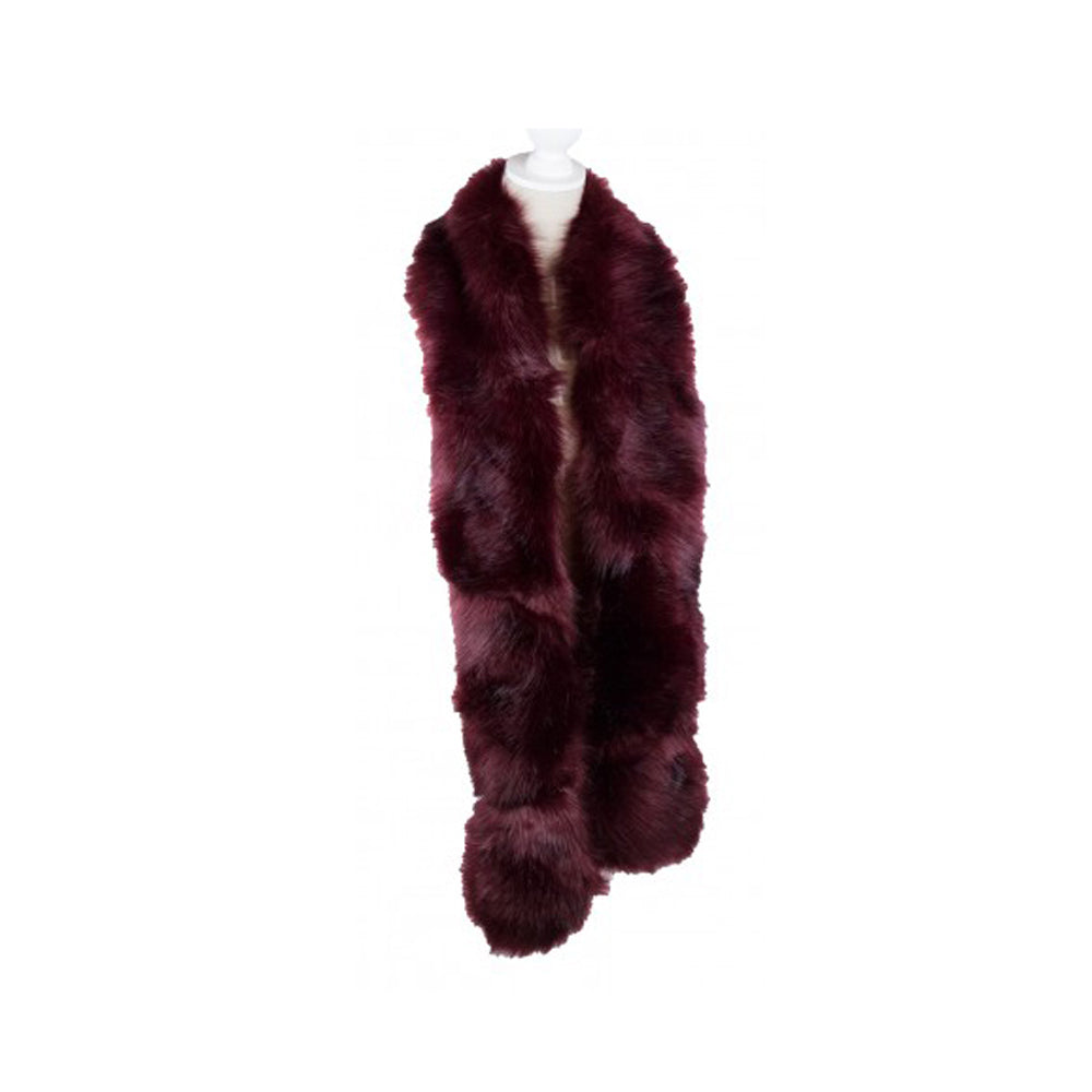 Faux Fur Wine Scarf – Ukrainian Treasures Studio - Main Image
