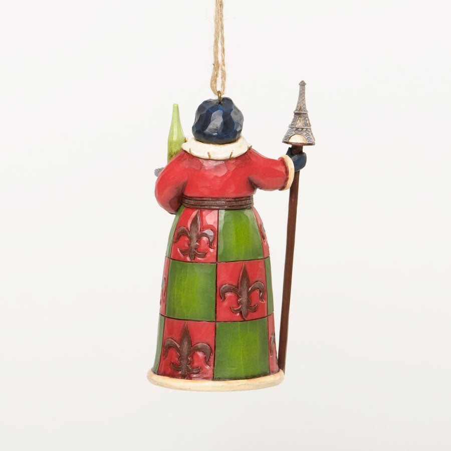 French Santa Bonjour And Merry Christmas Hanging Ornament