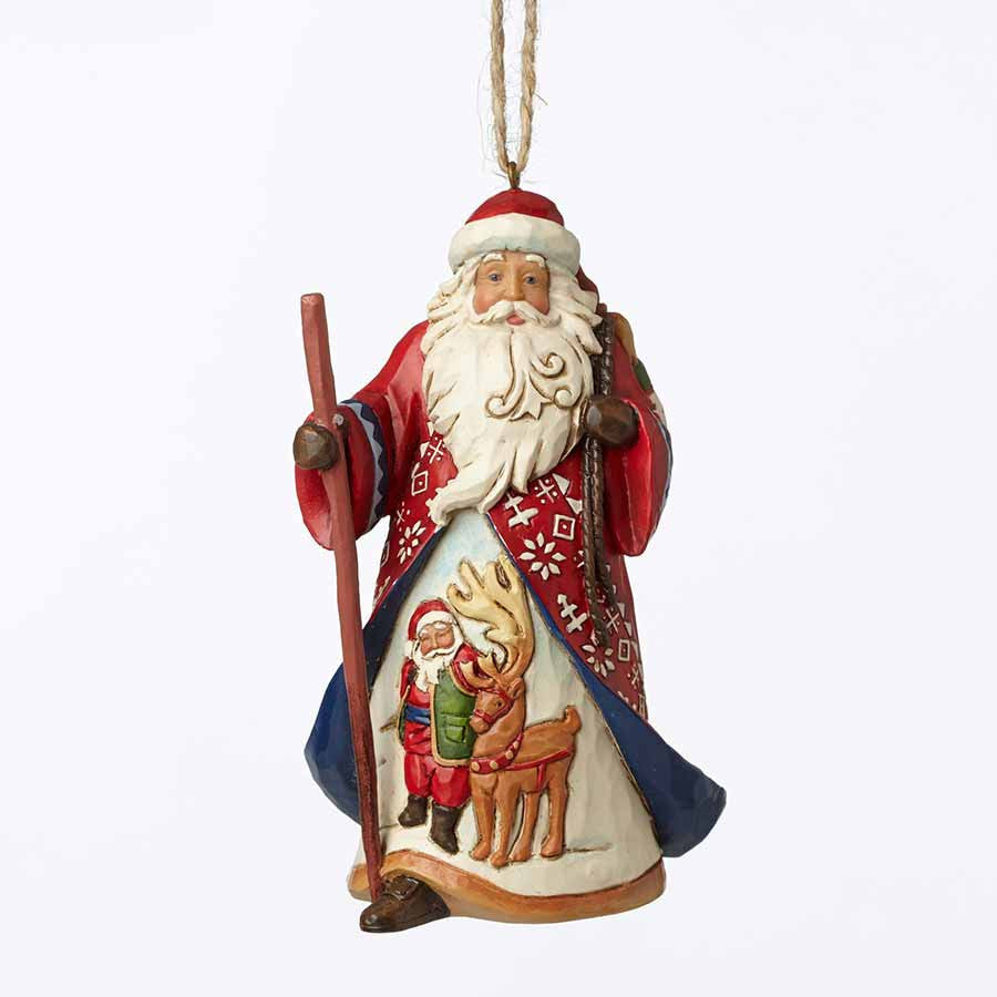 Lapland Red and Blue Santa Hanging Ornament