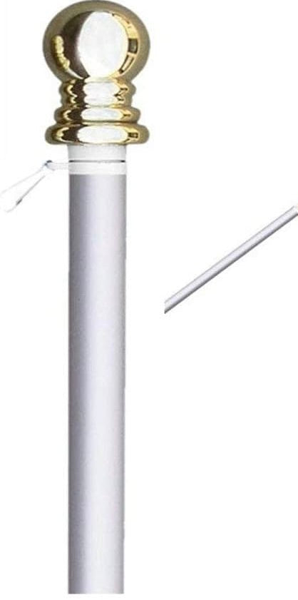White Aluminum 6' 2-Piece Spinning Pole