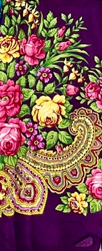Floral Hustka/Kokum Scarf
