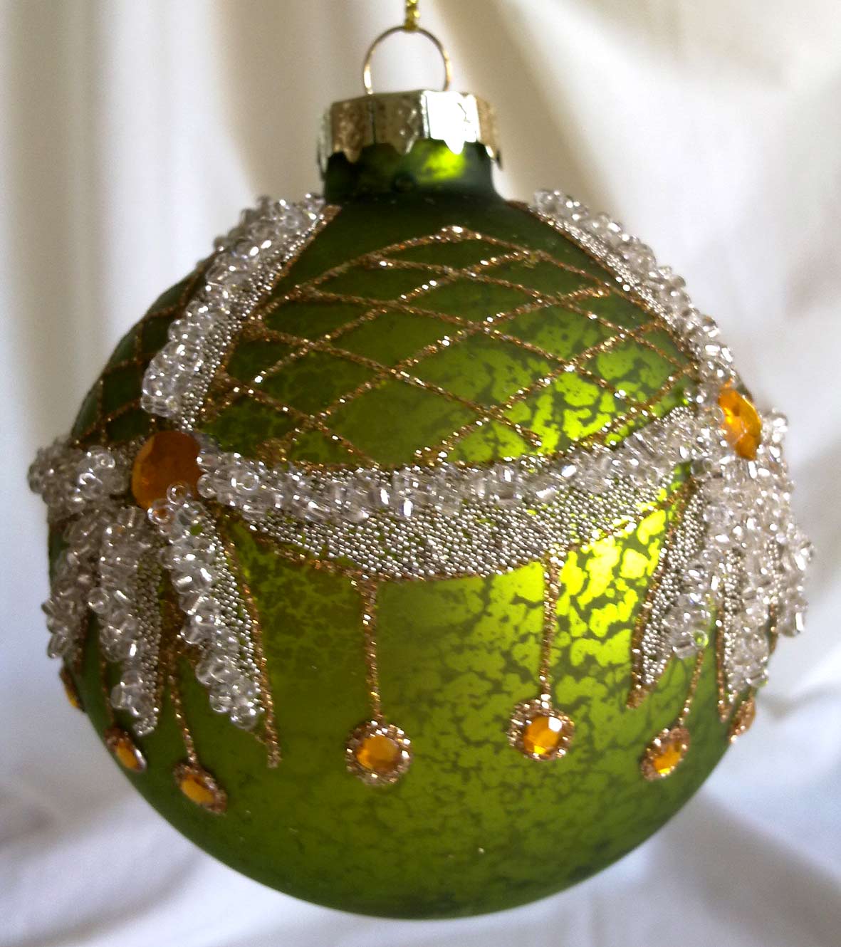 Bright Green Glass Christmas Ornaments