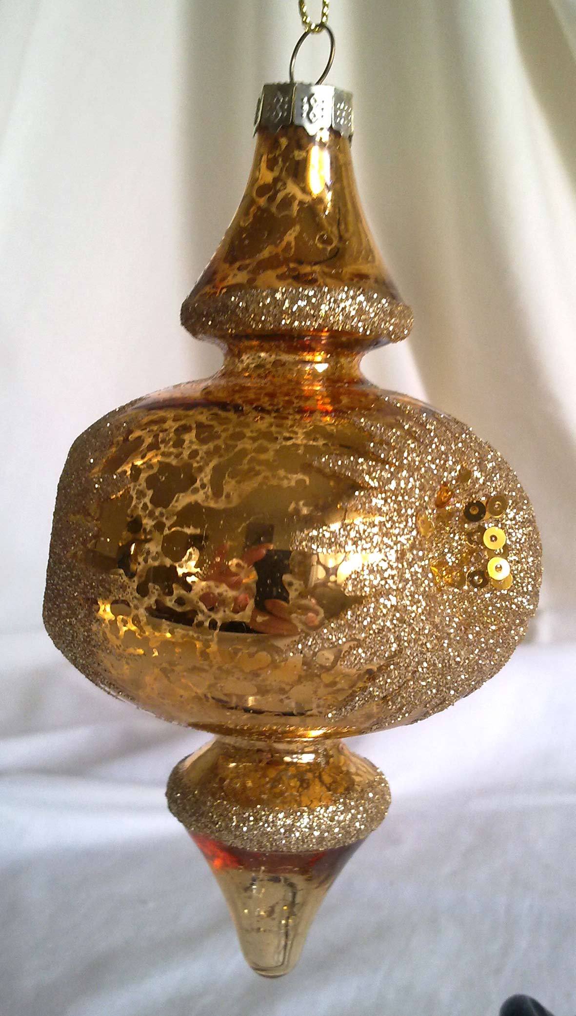 Golden Glass Christmas Ornaments