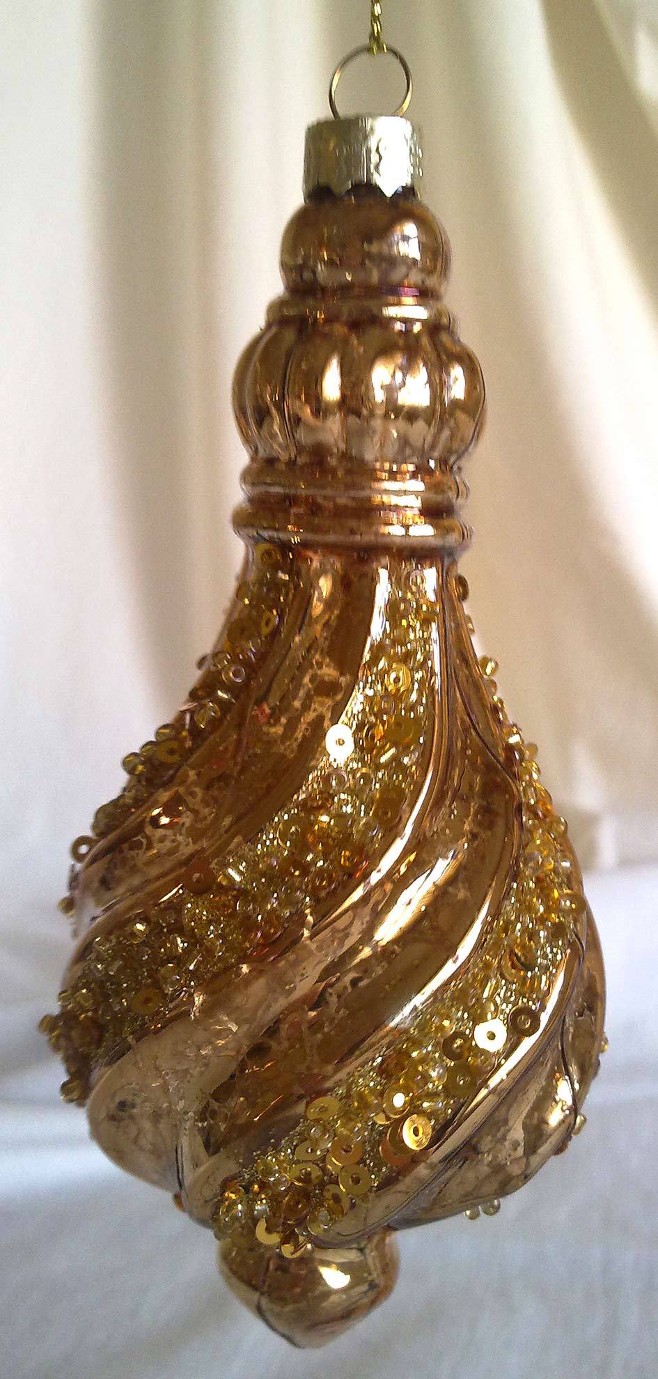 Golden Glass Christmas Ornaments