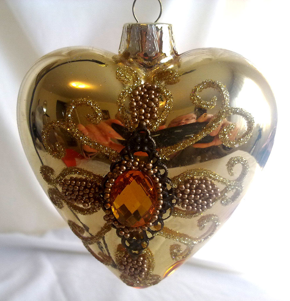 Golden Glass Christmas Ornaments