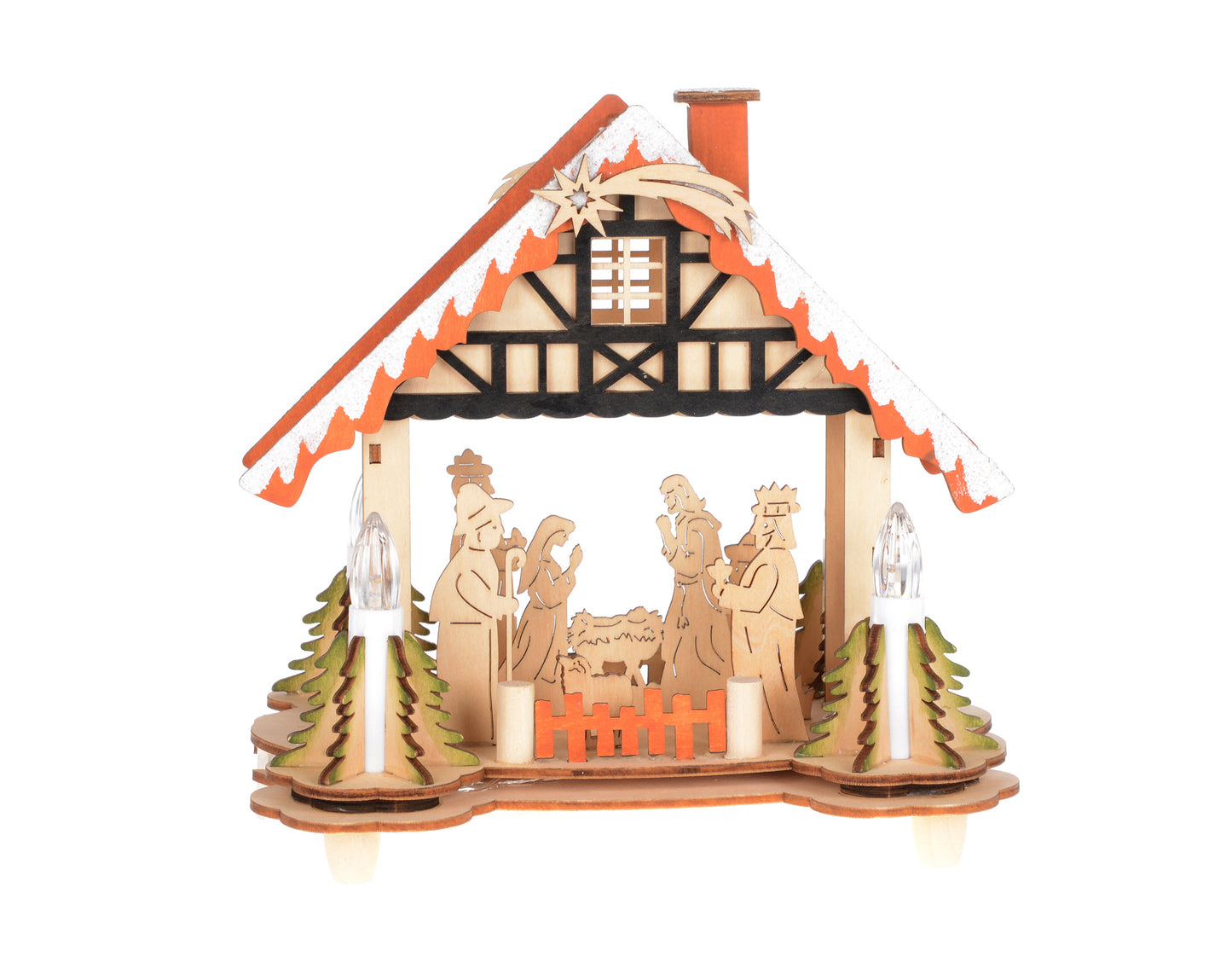 Nativity Scene with Lights