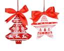 Red and White Metal Ornament