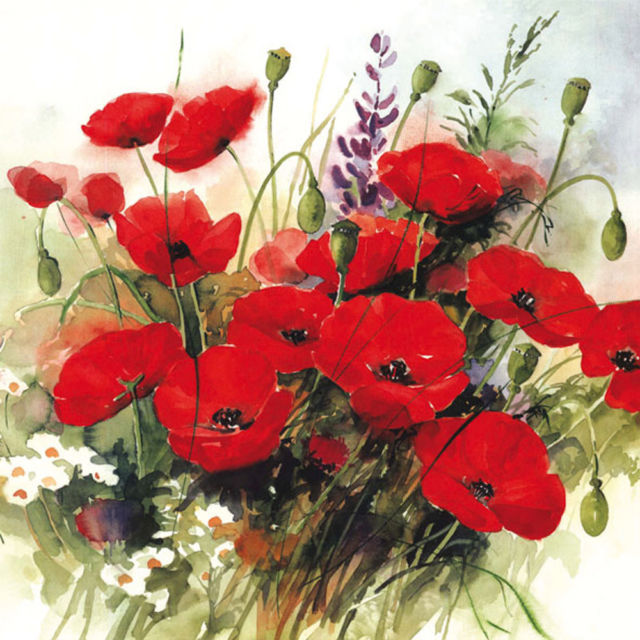 Luncheon Poppy Napkins