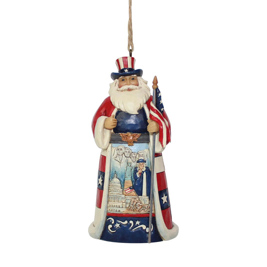 American Santa Hanging Ornament  Jim Shore 2018