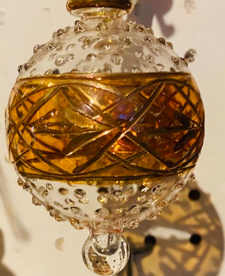 Egyptian glass Christmas tree ball with gold