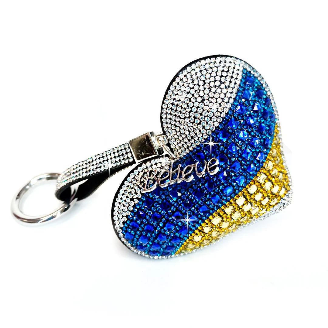 UKRAINE HEART BLING KEY CHAIN