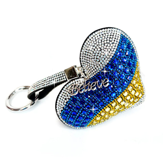 UKRAINE HEART BLING KEY CHAIN