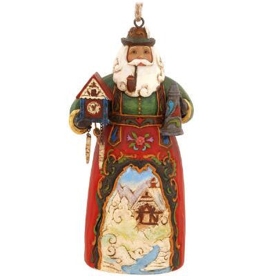 German Frohe Weihnachten Santa Hanging Ornament