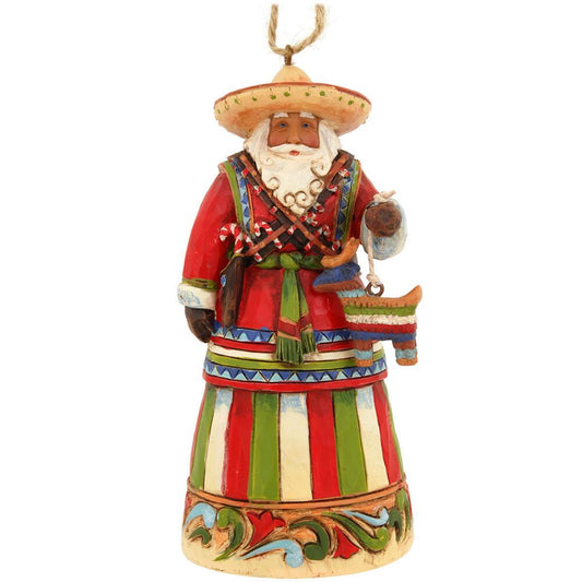 Mexican Feliz Navidad Santa Hanging Ornament