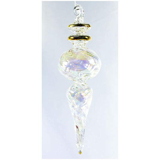 Clear Crystal with gold  Christmas tree double point.