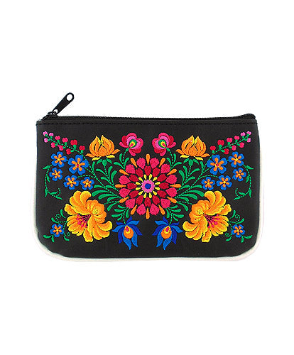 Embroidered  Flower Small Pouch