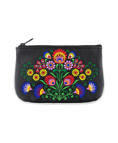 Embroidered  Flower Small Pouch