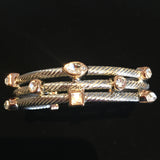 Two Tone Triple Stand Bracelet with Rose Gold