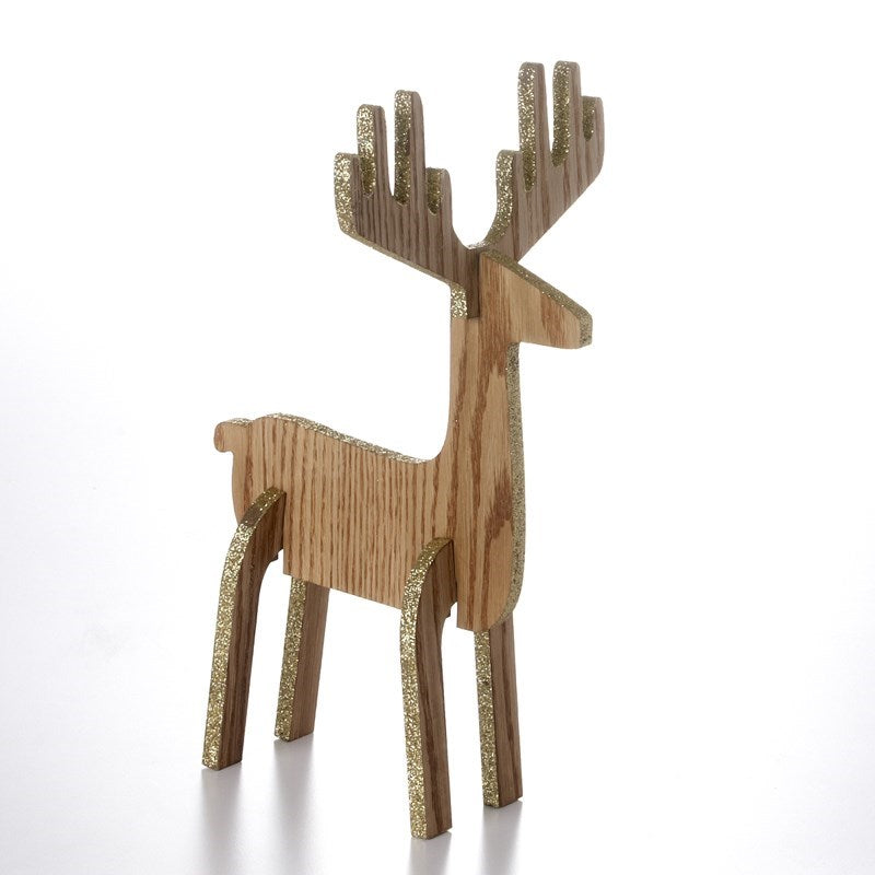 Standing Wooden Deer Decor