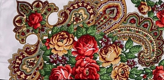 Ukrainain Floral Fringe Pashmina Scarf