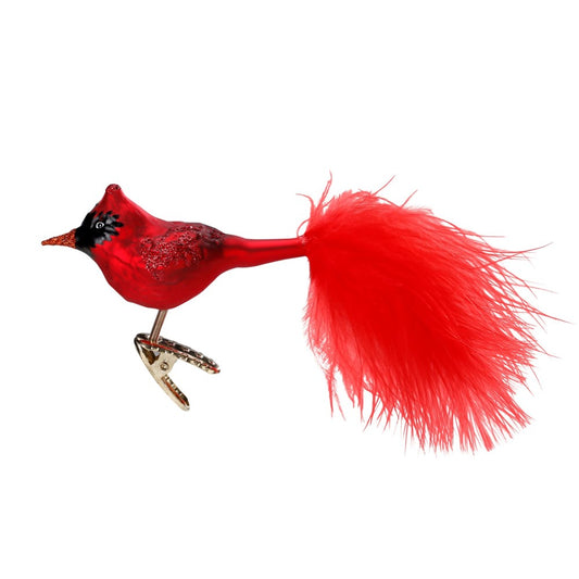 Crimson Cardinal Glass  Ornament