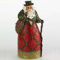 Irish Santa Hanging Ornament with cane