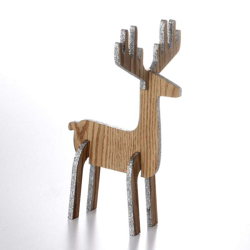 Standing Wooden Deer Decor