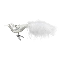 Silver Bird Glass  Ornament