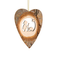 Bark ornaments, size 1, heart