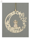 Moon  with Carved Angel and Swarovski Crystals