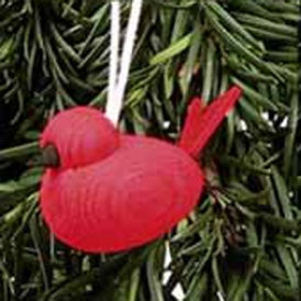 Wooden Red  Bird Ornament