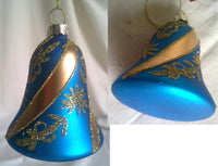 Royal Blue Egg Shaped Glass Christmas Ornament