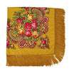 Large Floral  Ukrainian Scarf with Fringe