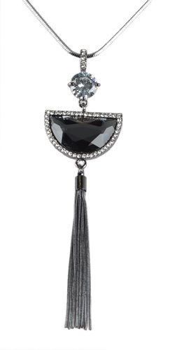 Crystal Tassel Pendant Necklace