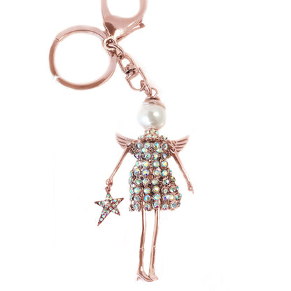 Guardian Angel Key Chain Holding A Rhinestone Star