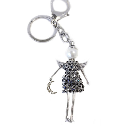 Guardian Angel Key Chain Holding A Rhinestone Star