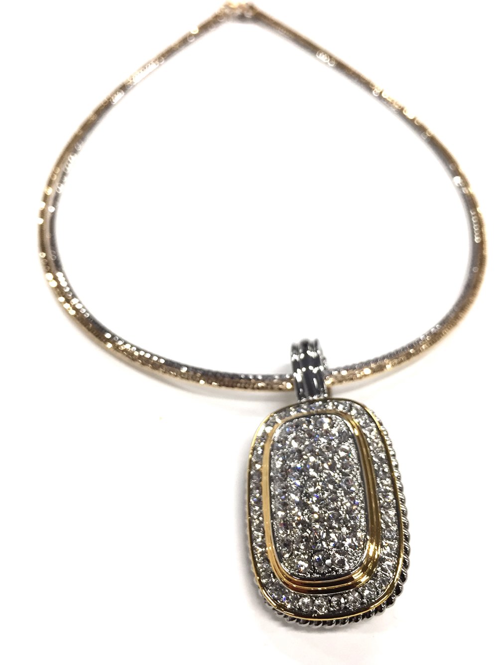 Jacqueline Kent Necklace Two Tone Antique Pendant