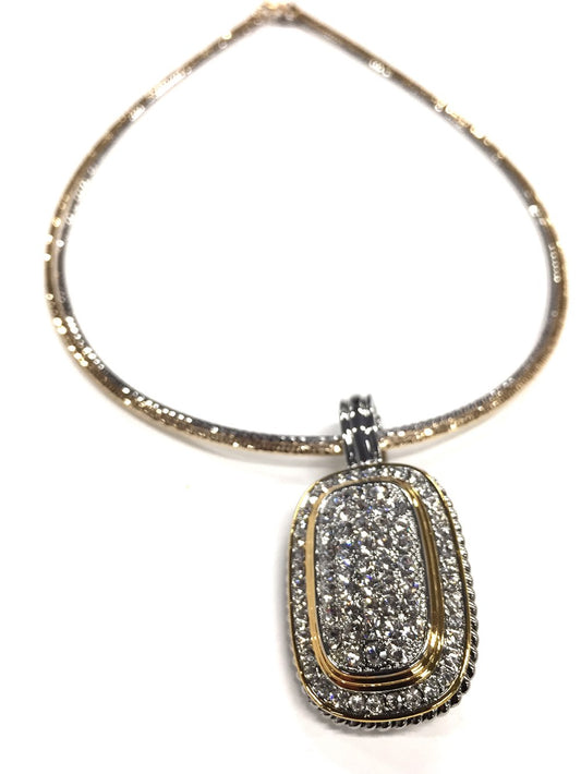 Jacqueline Kent Necklace Two Tone Antique Pendant