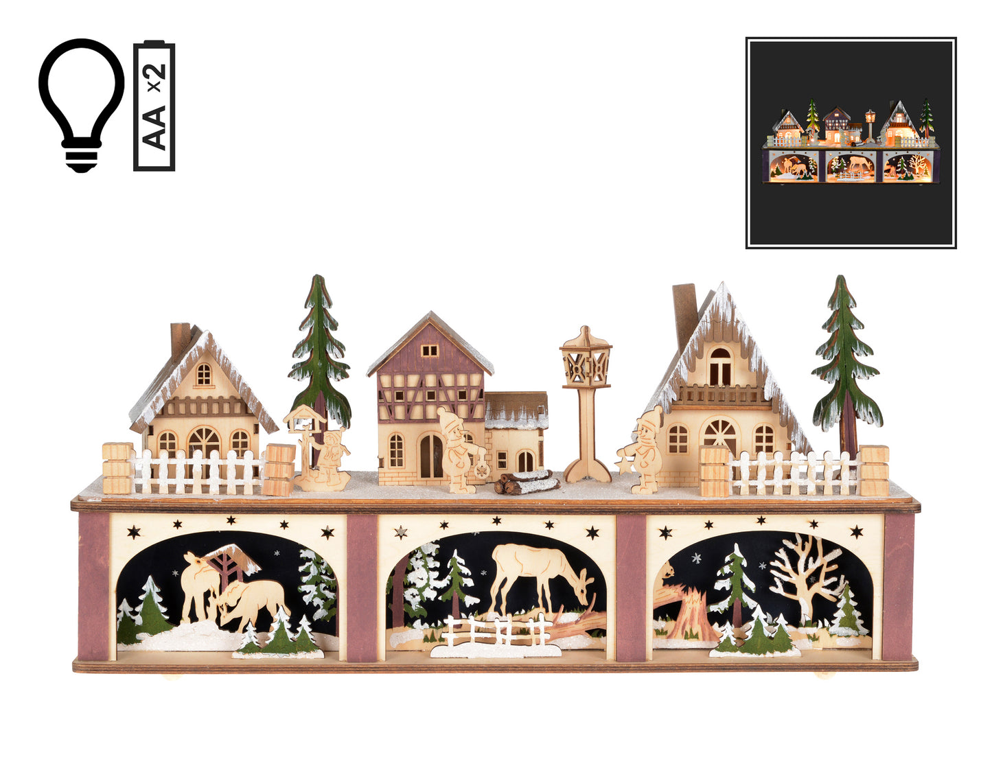 Two-Tier Lasercut Scene with Lights