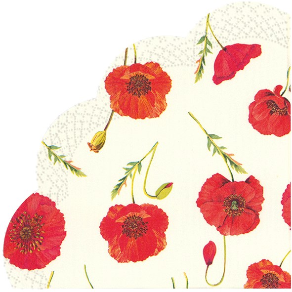 Luncheon Poppy  Napkins