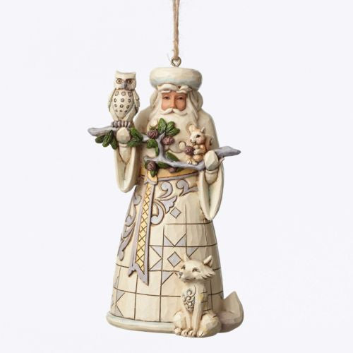 White Woodland Santa Hanging ornament