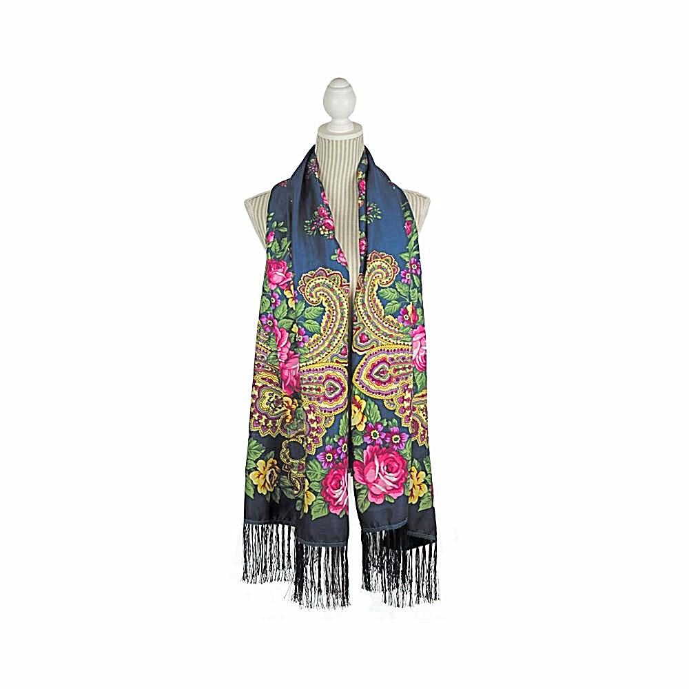 Ukrainain Floral Fringe Pashmina Scarf