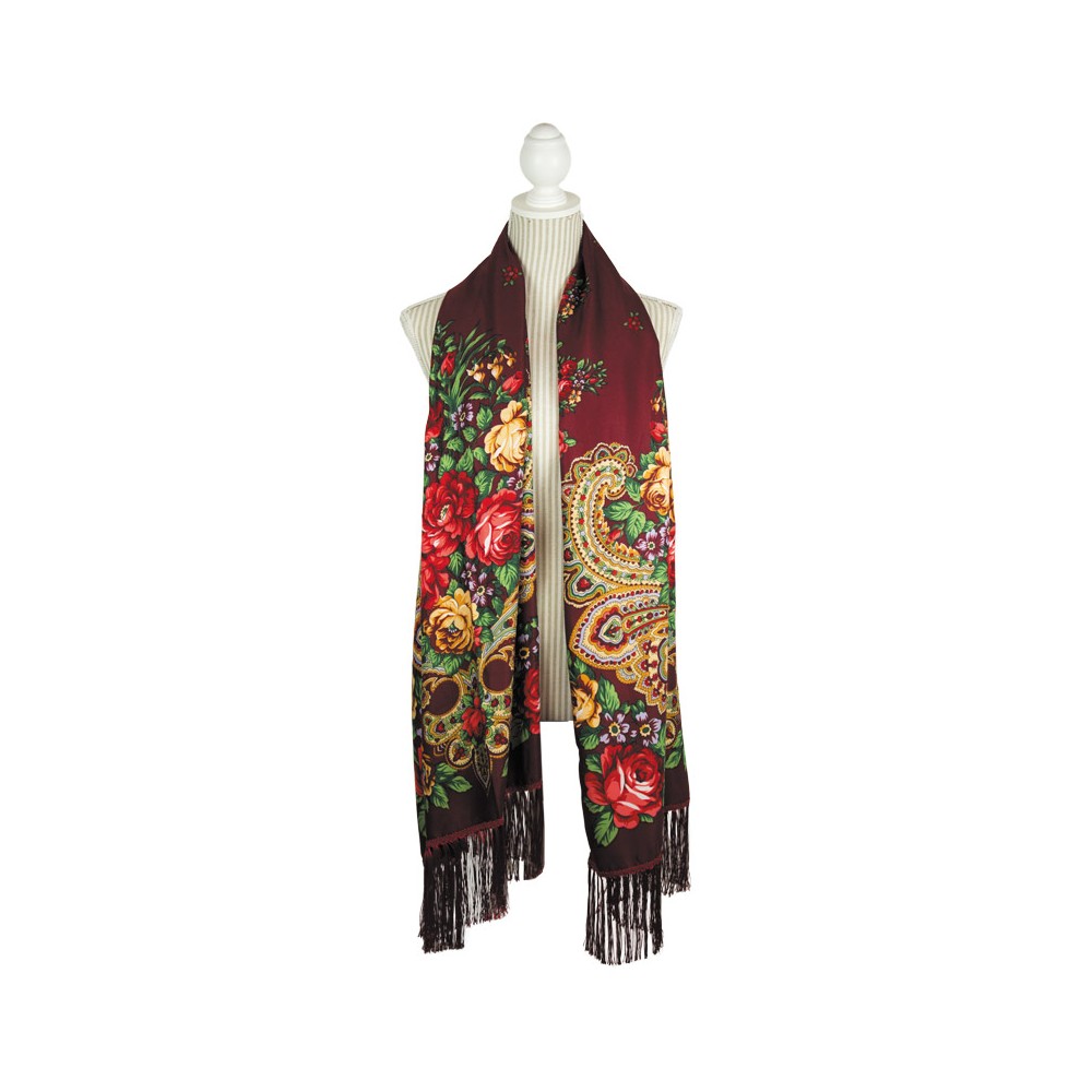 Ukrainain Floral Fringe Pashmina Scarf