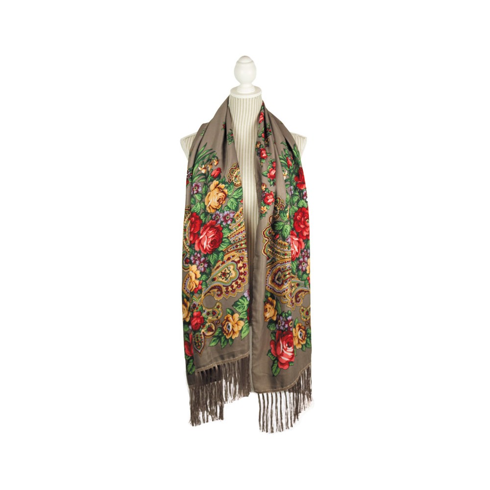 Ukrainain Floral Fringe Pashmina Scarf