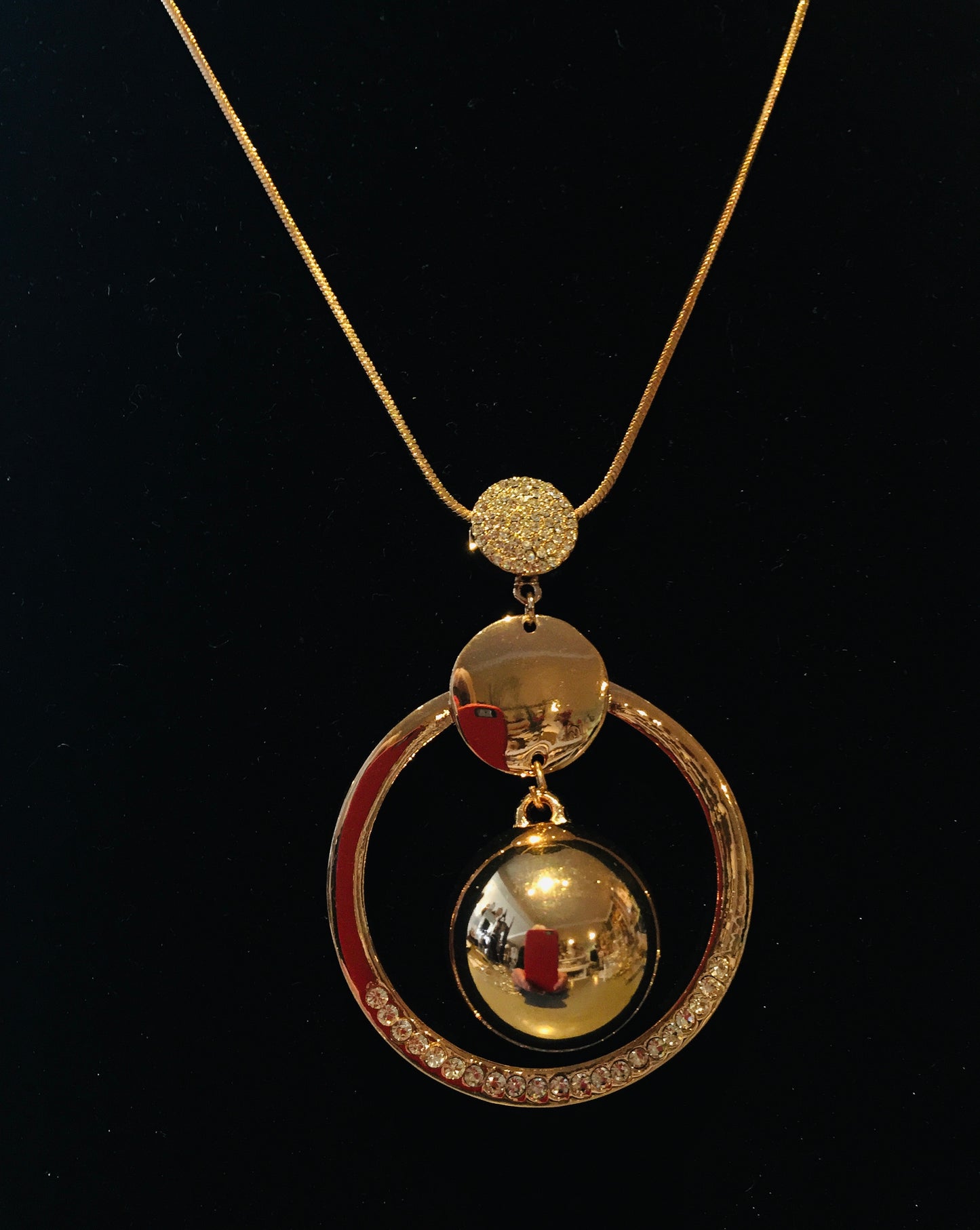 Circle and Ball Pendant Necklace