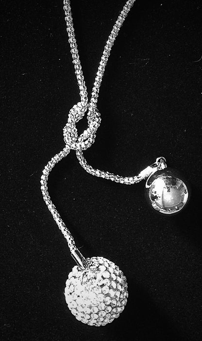 Lariat Ball Pendant Necklace Set