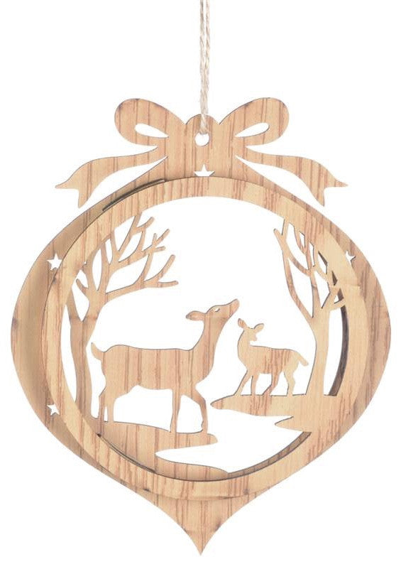 Natural Wood Onion Disc Ornament